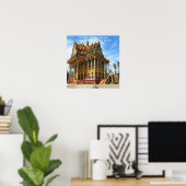 Cambodische Boeddhistische Tempel & Poster met ber (Thuiskantoor)