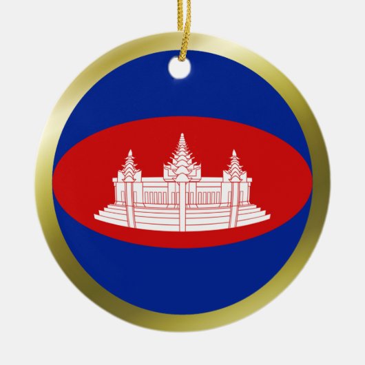Cambodische vlagornament keramisch ornament (Voorkant)