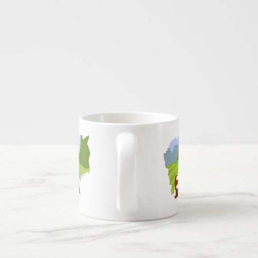 Cambodja Adventure Map met landschap en monnik Espresso Kop (Achterkant)