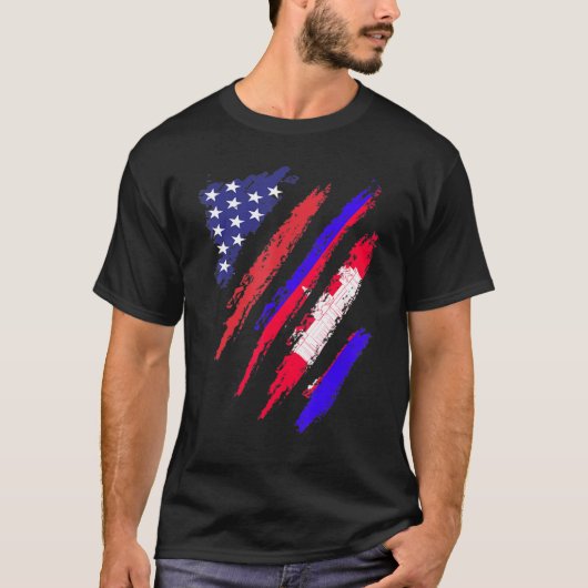 Cambodja - Amerikaanse vlag - Patriot Heritage T-shirt (Voorkant)