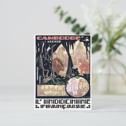 Cambodja, Angkor, L'Indochine,  Aziatisch reizen Briefkaart (Staand voorkant)