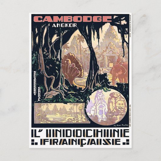 Cambodja, Angkor, L'Indochine,  Aziatisch reizen Briefkaart (Voorkant)