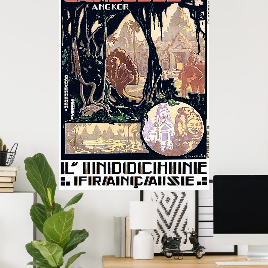 Cambodja, Angkor, L'Indochine,  Aziatisch reizen Poster (Thuiskantoor)