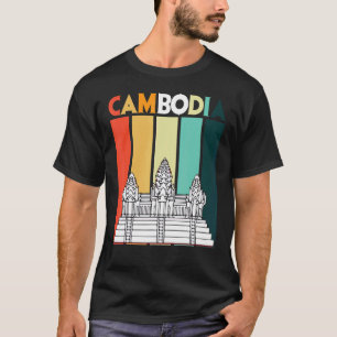 Cambodja Angkor Wat Retro Azië Toerist T-shirt