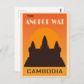  Cambodja Angkor Wat Temple Travel Briefkaart (Voorkant / Achterkant)