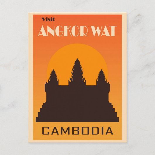  Cambodja Angkor Wat Temple Travel Briefkaart (Voorkant)