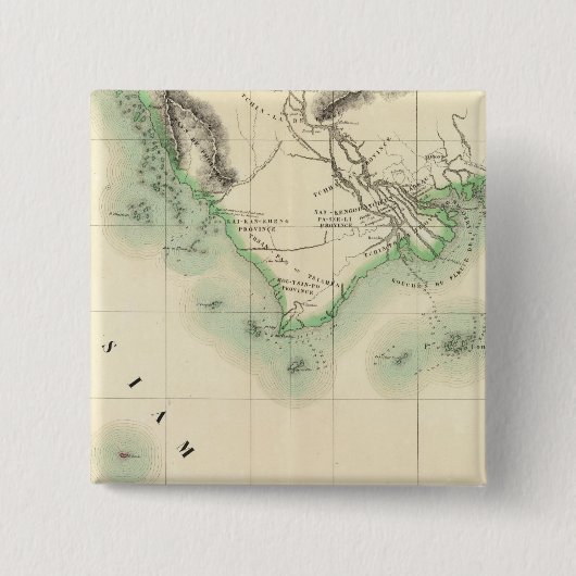 Cambodja, Azië 110 Vierkante Button 5,1 Cm (Voorkant)