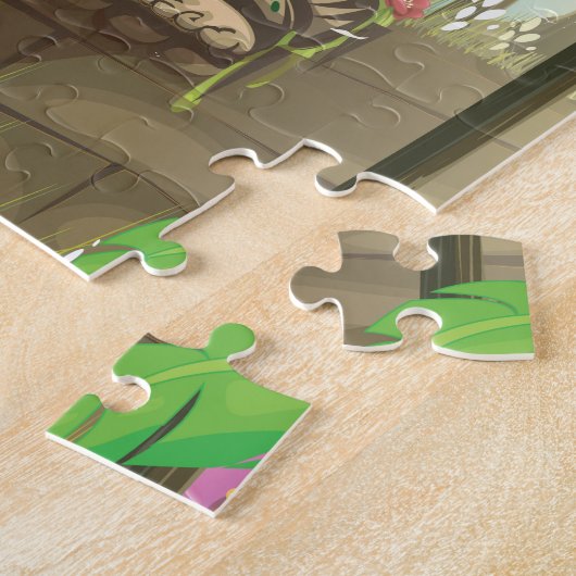 Cambodja Buddah vintage-poster Legpuzzel (Zijkant)