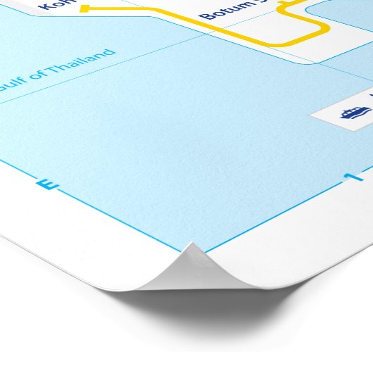 Cambodja-buiskaart Poster (Hoek)