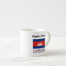 Cambodja Cambodjaanse vlag betegeld gepersonalisee Espresso Kop