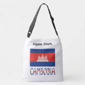 Cambodja Cambodjaanse vlag gepersonaliseerd Crossbody Tas (Achterkant)