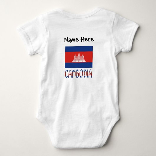 Cambodja Cambodjaanse vlag gepersonaliseerd Romper (Achterkant)