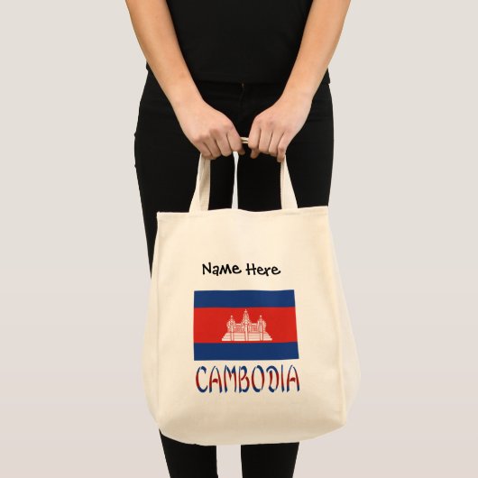 Cambodja Cambodjaanse vlag gepersonaliseerd Tote Bag (Voorkant (product))
