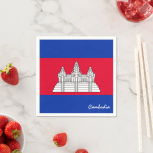 Cambodja & Cambodjaanse Vlag partij mode/sport Servet