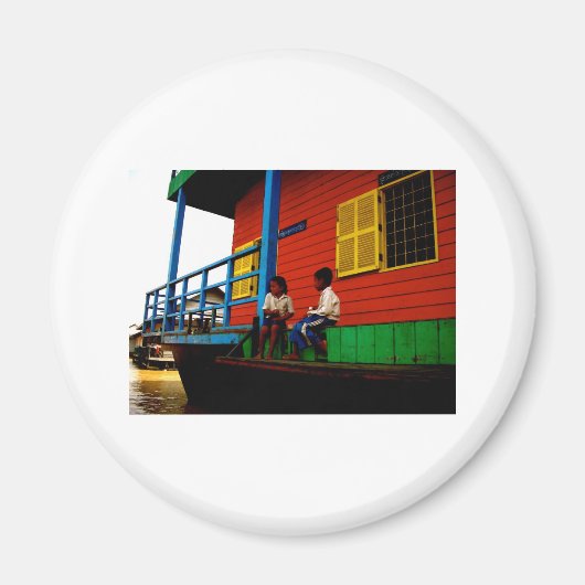 Cambodja drijvend dorp magneet (Voorkant)