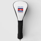 Cambodja en Cambodjaanse vlag - Aangepast Golfheadcover (Voorkant)