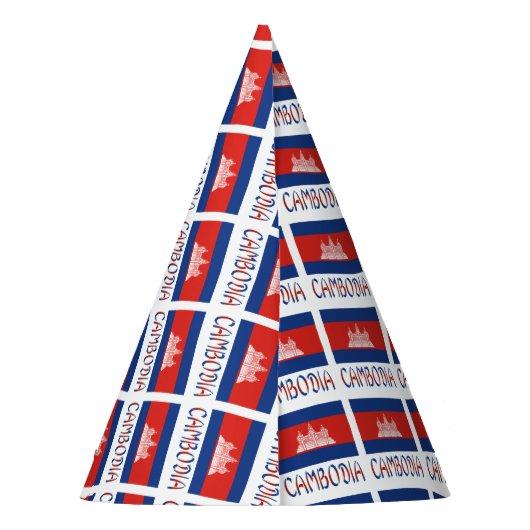 Cambodja en Cambodjaanse vlag met Jouw naam Feesthoedjes (Achterkant)