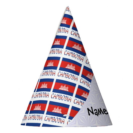 Cambodja en Cambodjaanse vlag met Jouw naam Feesthoedjes (Links)
