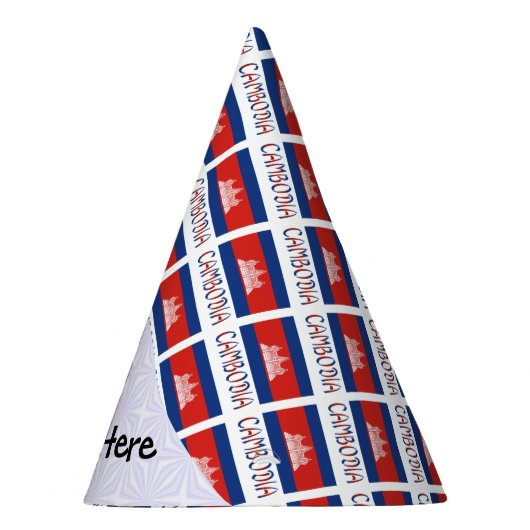 Cambodja en Cambodjaanse vlag met Jouw naam Feesthoedjes (Rechts)