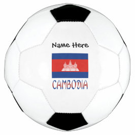 Cambodja en Cambodjaanse vlag met Jouw naam Soccer Voetbal