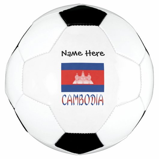 Cambodja en Cambodjaanse vlag met Jouw naam Soccer Voetbal (Voorkant)
