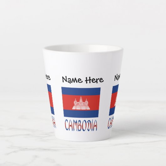 Cambodja en Cambodjaanse vlag - Speciaal kleine dj Latte Mok (Voorkant)