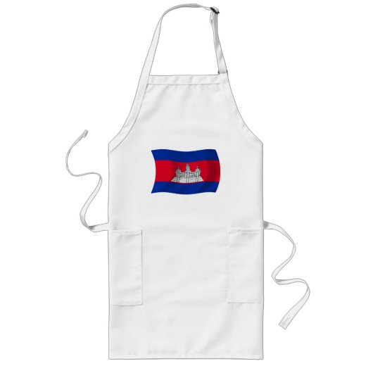 Cambodja Flag Apron Lang Schort (Voorkant)