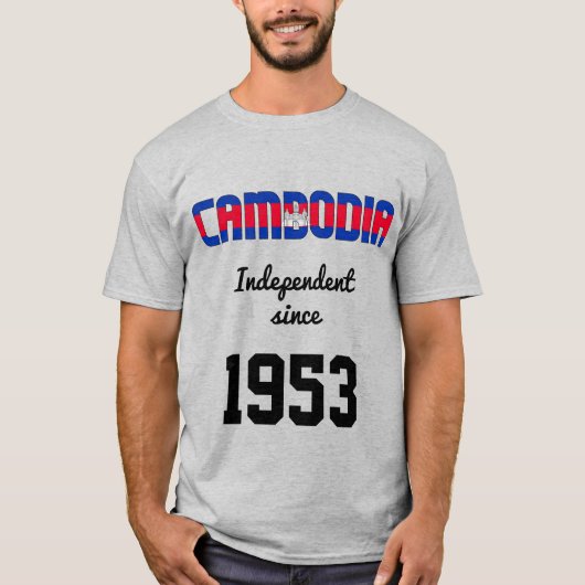 Cambodja Flag Independence Celebration T-shirt (Voorkant)