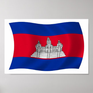 Cambodja Flag Poster Print