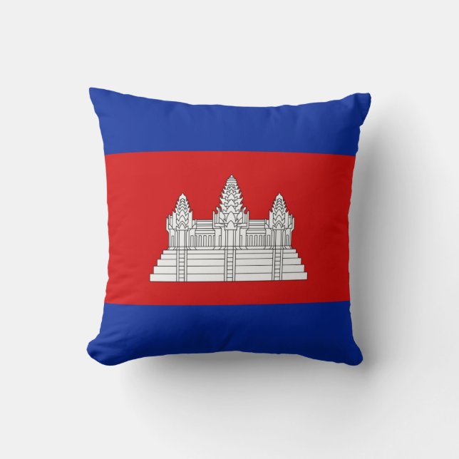 Cambodja Flag x Flag Pillow Kussen (Voorkant)