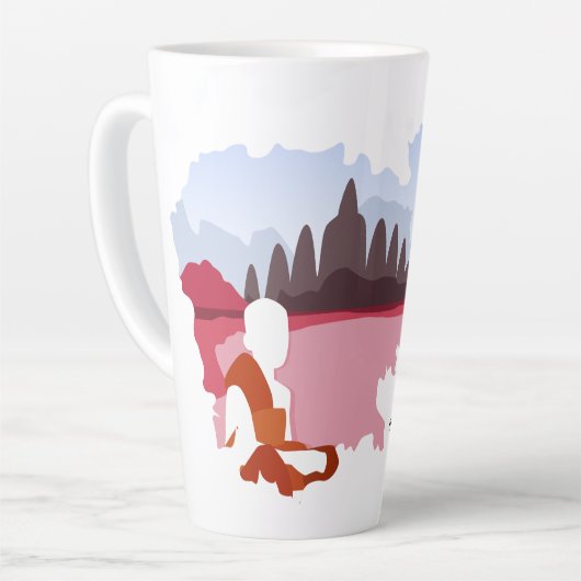 Cambodja Herinneringen Kaart Met Monnik Gepersonal Latte Mok (Linkerhoek)