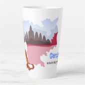 Cambodja Herinneringen Kaart Met Monnik Gepersonal Latte Mok (Voorkant)