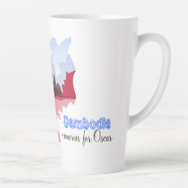 Cambodja Herinneringen Kaart Met Monnik Gepersonal Latte Mok