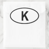 Cambodja "K" Ovale Sticker (Tas)