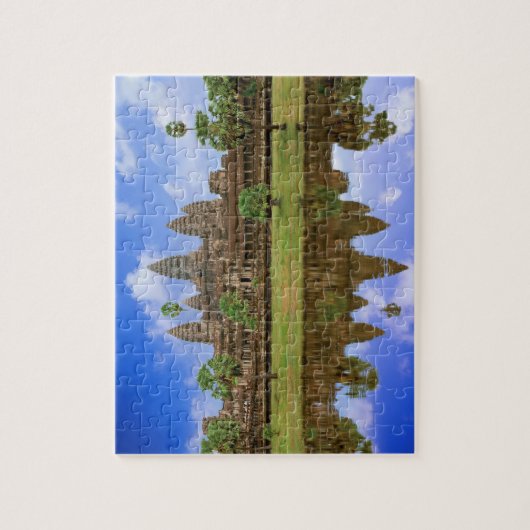 Cambodja, Kampuchea, Angkor Wat tempel. Legpuzzel (Verticaal)