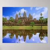 Cambodja, Kampuchea, Angkor Wat tempel. Poster (Voorkant)