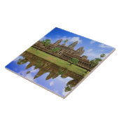 Cambodja, Kampuchea, Angkor Wat tempel. Tegeltje (Zijkant)