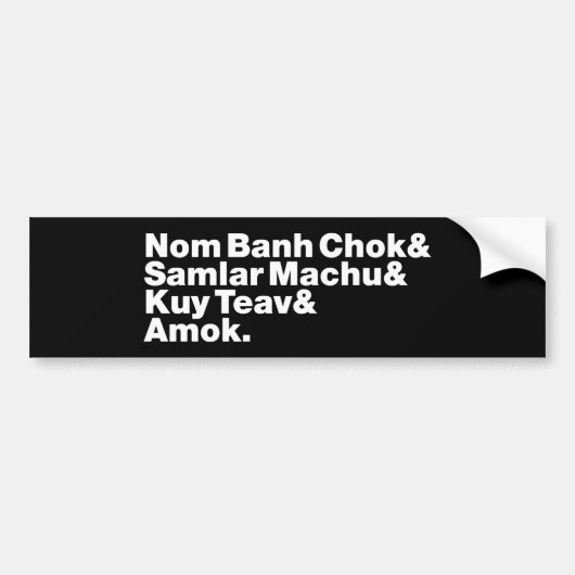 Cambodja / Khmer Street Food Bumpersticker (Voorkant)