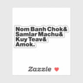 Cambodja / Khmer Street Food Sticker (Vel)