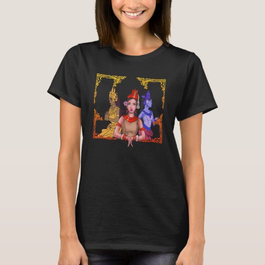 Cambodja Khmer Traditional Dance Apsara T-shirt (Voorkant)