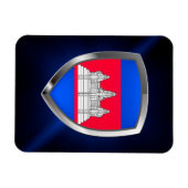 Cambodja Metallic Emblem Magneet (Horizontaal)