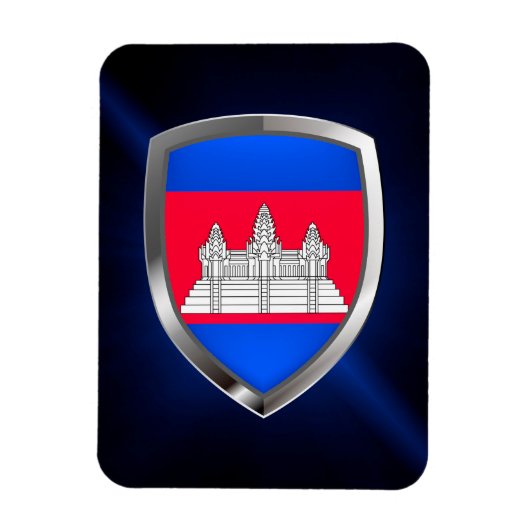 Cambodja Metallic Emblem Magneet (Verticaal)