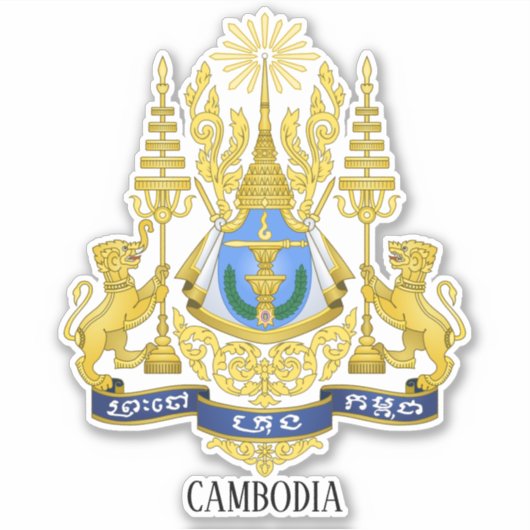 Cambodja Nationale wapenstilstand Sticker (Voorkant)