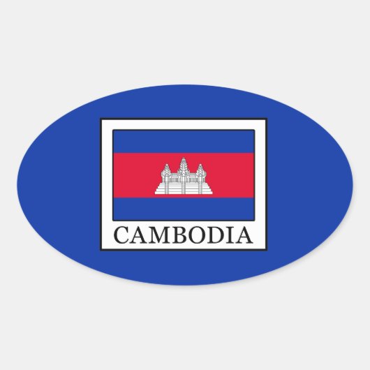 Cambodja Ovale Sticker (Voorkant)