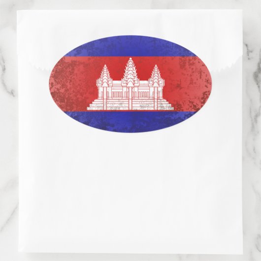 Cambodja Ovale Sticker (Tas)