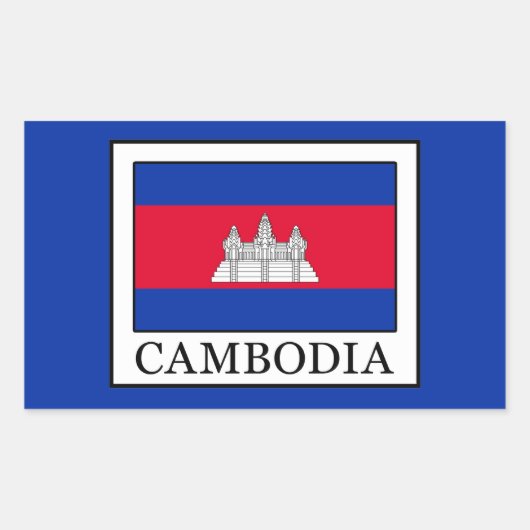 Cambodja Rechthoekige Sticker (Voorkant)