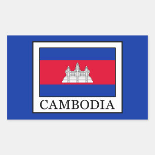 Cambodja Rechthoekige Sticker