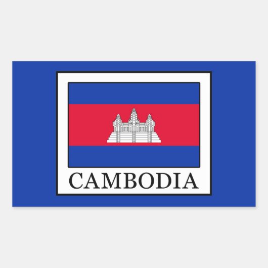 Cambodja Rechthoekige Sticker (Voorkant)