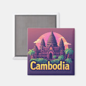 🧲 Cambodja Reis Herinnering Vakantie Herinnering Magneet (Voorkant / Achterkant)