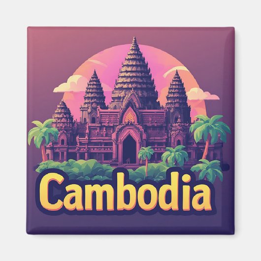🧲 Cambodja Reis Herinnering Vakantie Herinnering Magneet (Voorkant)